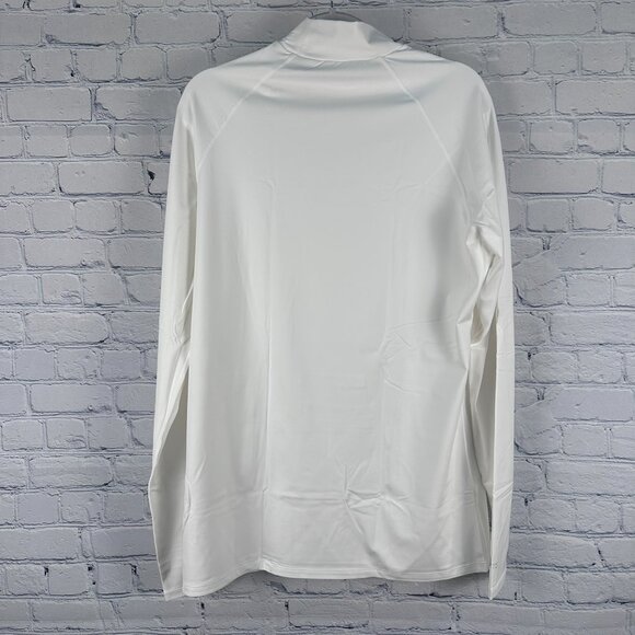 SParms Men's High Neck Sun Protection Breathable Body Shirt, Size XL, White - Picture 6 of 11